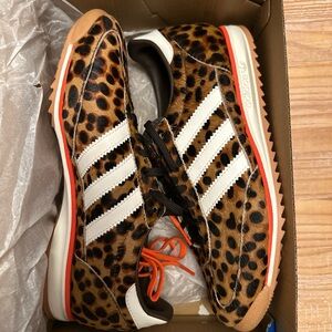adidas Leopard Print Sneakers with White Stripes